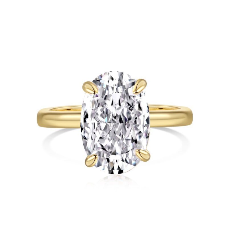 Oval Diamond Ring | 925 Sterling Silver