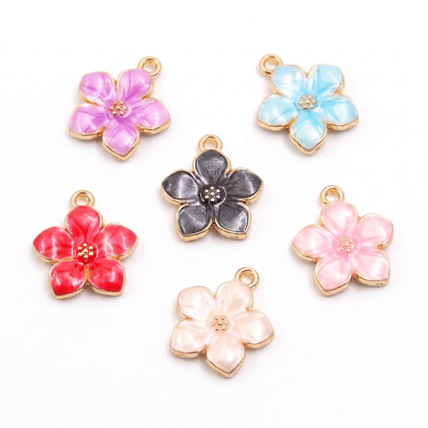 6pcs Stainless Steel Flower Pendant  Charms Pendant Set