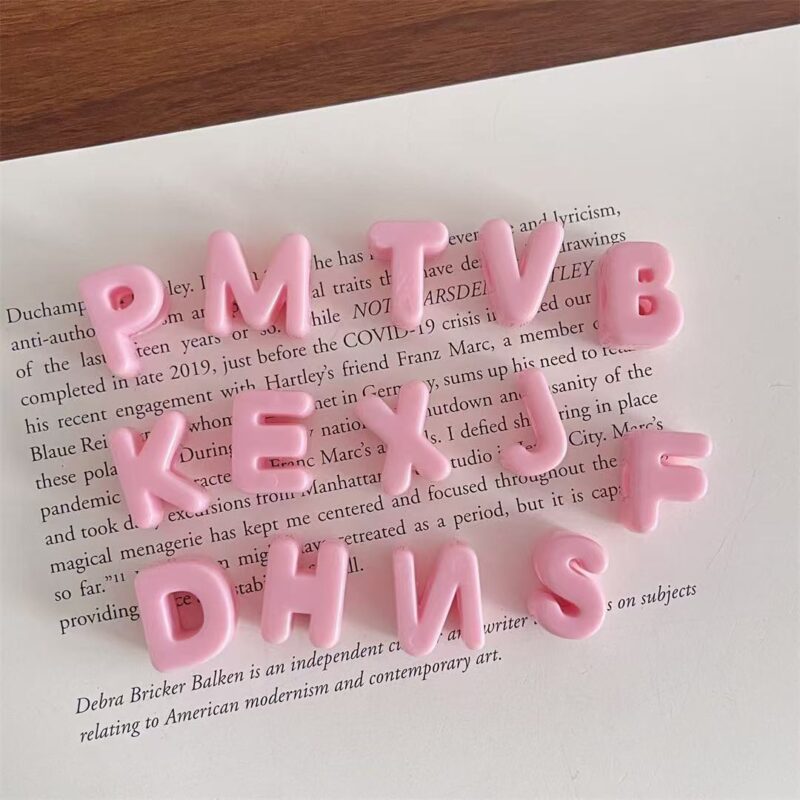 26Pcs Large Letter Beads, 20mm Big Acrylic Bubble Alphabet Beads