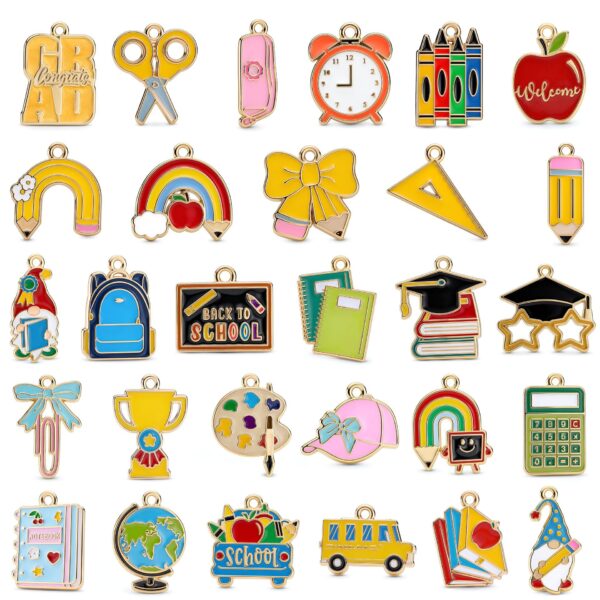 29pcs School Charms Pendant Set