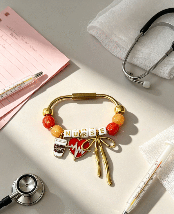 Cute Nurse Themed Beaded Bag Charm | Perfect Gift for Medical Workers